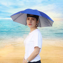 Outdoor Fishing Cap Portable Anti-Rain Anti-Sun Head Umbrella Hat (Blue) Newly