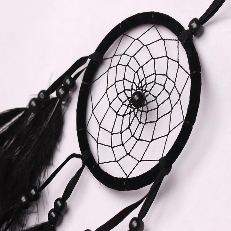 Bead Dream Catcher Black Feather Crafts Handmade Home Hanging Gifts Newly
