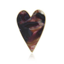 European Peach Heart Shape Earrings Fashion Design Acetate Plate Women Ear Stud