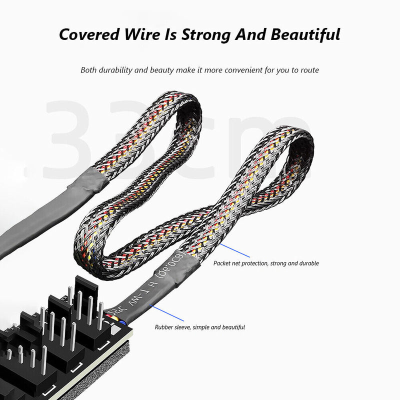 1 to 5 4Pin PWM Fan Hub CPU Cooler Fan PC Case Cooling Fan Power Extension Cable