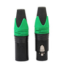 1 Pair XLR 3Pin Male Female DIY Audio Cable Connectors Solder Plug (Green) Newly