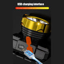 Head-Mounted Flashlight for Night Fishing Camping Rechargeable USB Portable