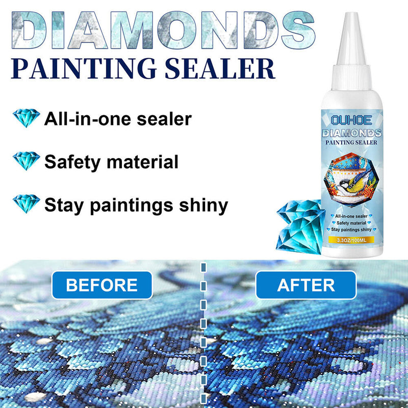 240ml DIY Diamond Painting Conserver Permanent Hold Shine Effect Sealer Glue