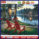Riverside Night Oil Paint By Numbers Kit DIY Home Decoration Gift Wall Pictures