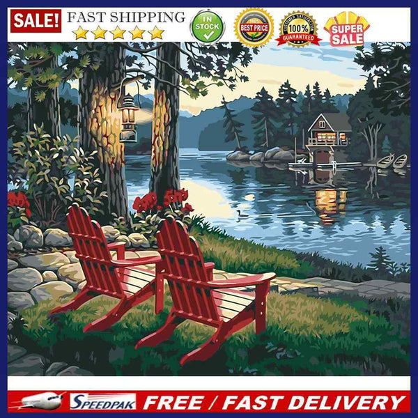 Riverside Night Oil Paint By Numbers Kit DIY Home Decoration Gift Wall Pictures