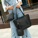 3pcs/set Leather Pure Color Rivet Women Shoulder Crossbody Totes Top-handle Bags