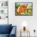 Cow on Grass Oil Paint By Numbers Kits DIY Handpainted on Canvas Wall Pictures