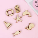 Sea Theme Handmade Scrapbooking Sailboat Dolphin Wooden Craft Whale Shape