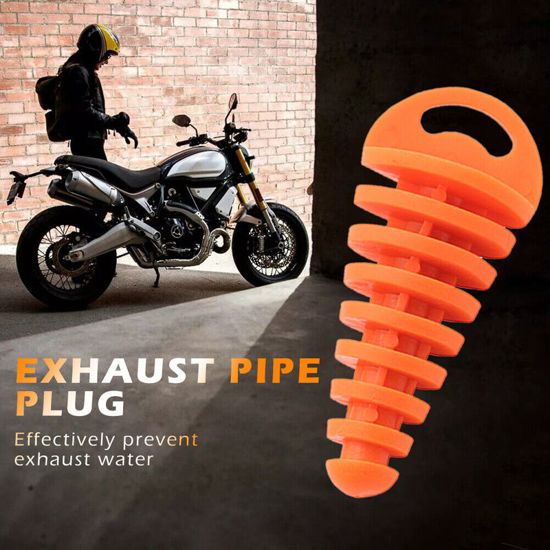 Motorcycle Exhaust Pipe Air-bleeder Plug Muffler Wash Plug Small (Orange) Newly