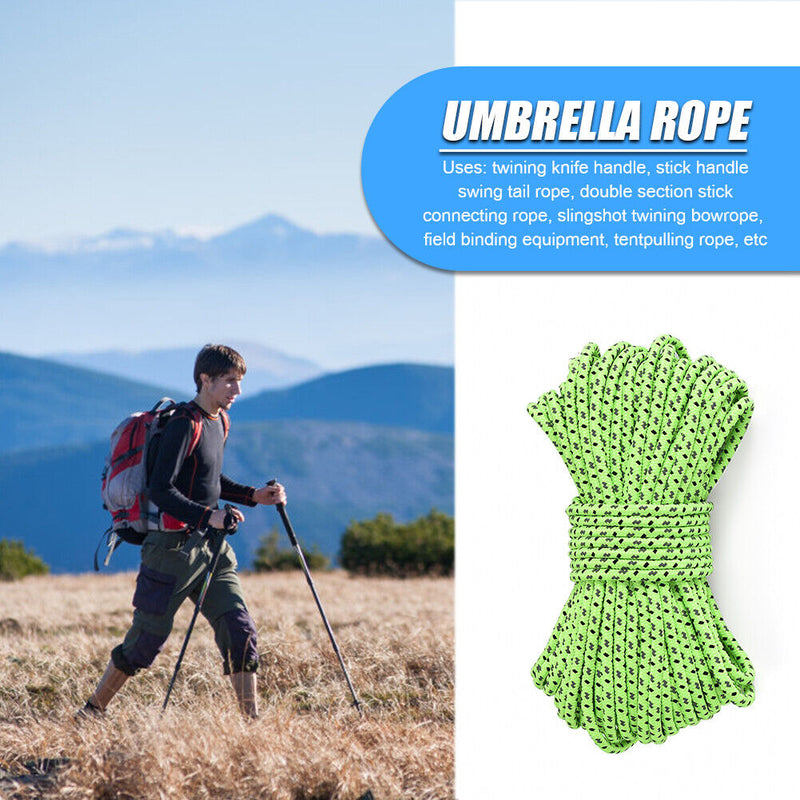 10m/roll Reflective Umbrella Tent Cable Outdoor Camp Hiking Climbing Wind R