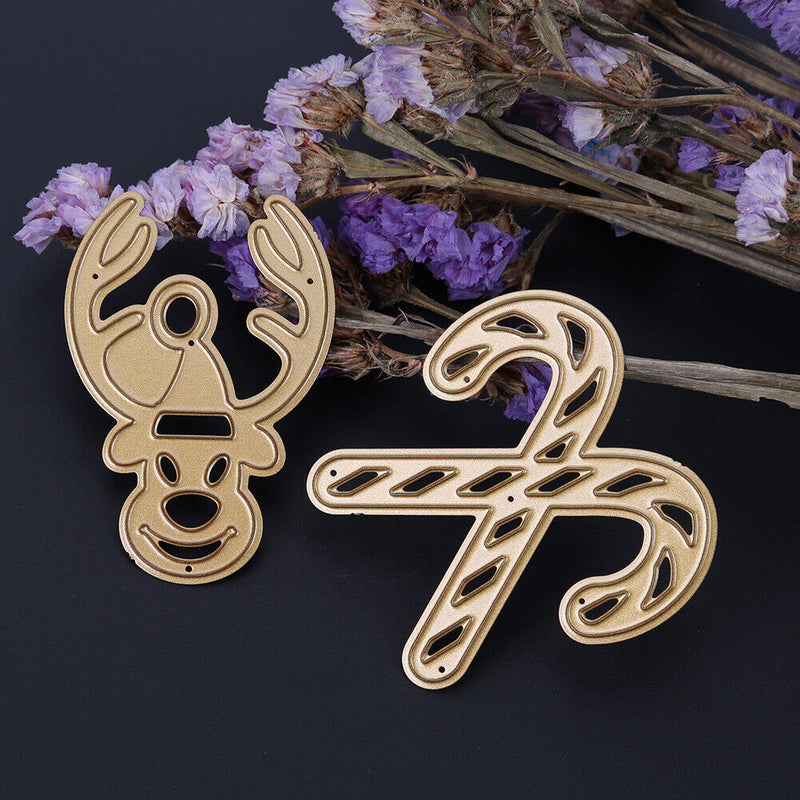 2pcs Elk Head Cutting Dies Stencils Scrapbook Embossing DIY Craft Album -15