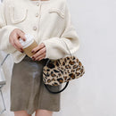 Portable Women Animal Underarm Bag Street Plush Top-handle Money Purse Clutches
