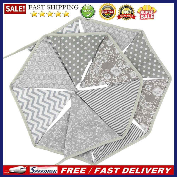 12-sides 3.2m Pennant Bunting Banners Triangular Flags Baby Birthday Decor