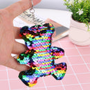 Lovely Bear Keychain Sequins Women Key Ring Bag Pendant Gifts (Multicolor)