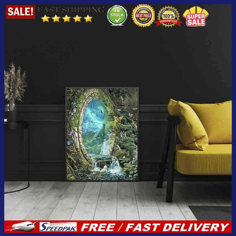 Waterfall Wonderland Gate Diamond Painting Kits Full Round Drill Wall Decor