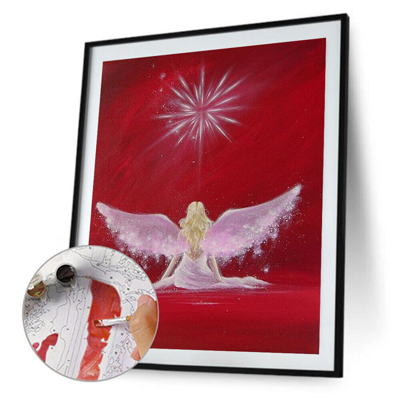 Angel Oil Paint By Numbers Drawing DIY Picture Hand Painted Wall Art Craft Decor