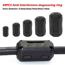 50pcs Clip-on Ferrite Ring Choke Noise Suppressor 3.5mm 5mm 7mm 9mm 13mm Newly