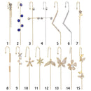 Gift Lightning Climber Earrings Crawler Hook Earrings Crystal Stud Ear Wrap