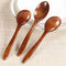 18CM HighQuality Wave Wood Spoon Flatware Kitchen Tool Stir Soup Dessert C4O7