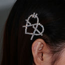Heart Shape Women Girl Rhinestone Hairpins Hair Clips Barrette Shiny Headwear