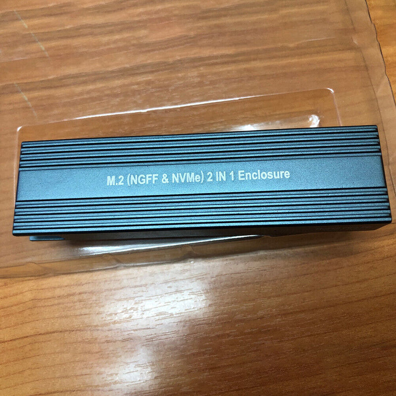 SSD M.2 NVME to USB 3.1 Adapter PCIE NGFF Dual Protocol Enclosure (Stripe)