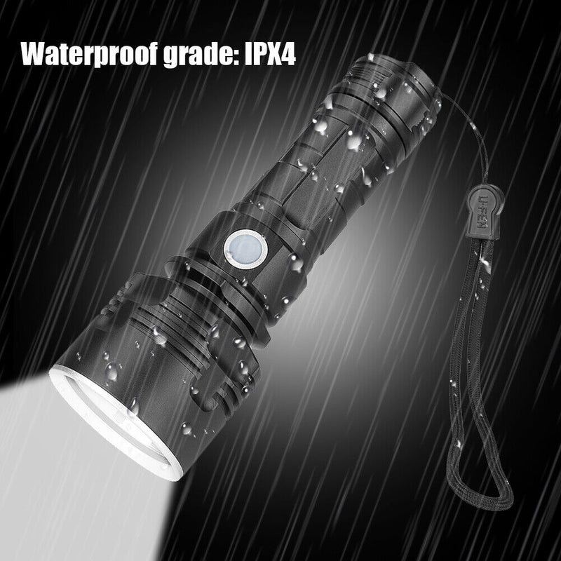 Powerful Flashlight XHP70 LED 3 Mode USB Rechargeable Waterproof Torch Lamp
