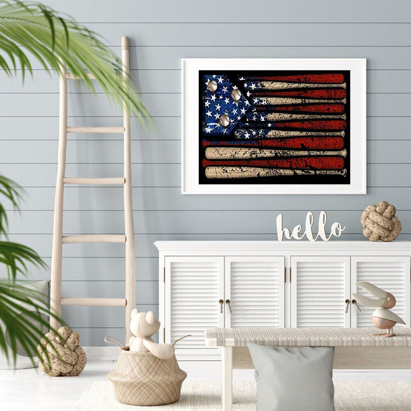 5D DIY Diamond Painting Nail Flag Full Round Drill Mosaic Art Home Picture Newly