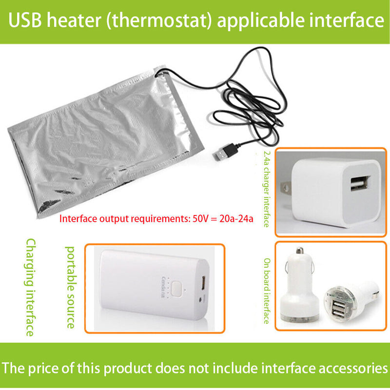 Outdoor Picnic Camping DIY Thermal Food Heater Pad USB Milk Bottle Heating Plate