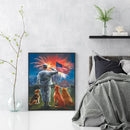 HandPainted Oil Paint Kill Time Picture Colouring Craft Veterans Salute Ban