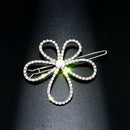Rhinestone Flower Hair Clip Women Korean Sweet Barrettes Girl Hairpin Headwea