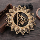 Slice Wood Base Meditation Energy Flower Of Life Energy Mat Wooden Wall Sign
