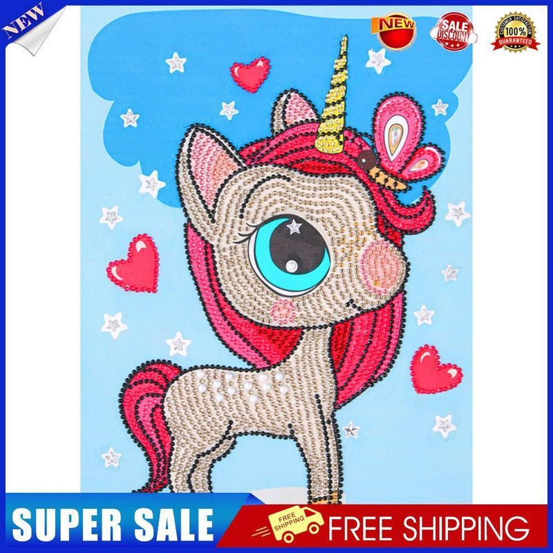 DIY 5D Cartoon Horn Horse Part Special Shape Diamond Painting Kit (T049)