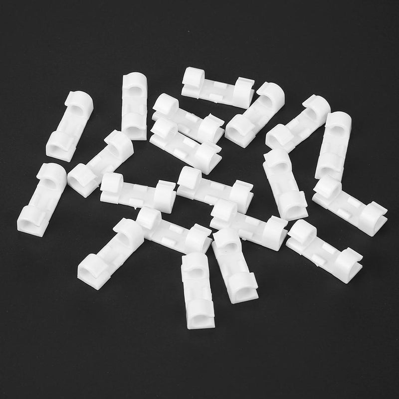 20pcs Cable Clips Self-adhesive Wire Holder for Organizing Cord (White) Newly