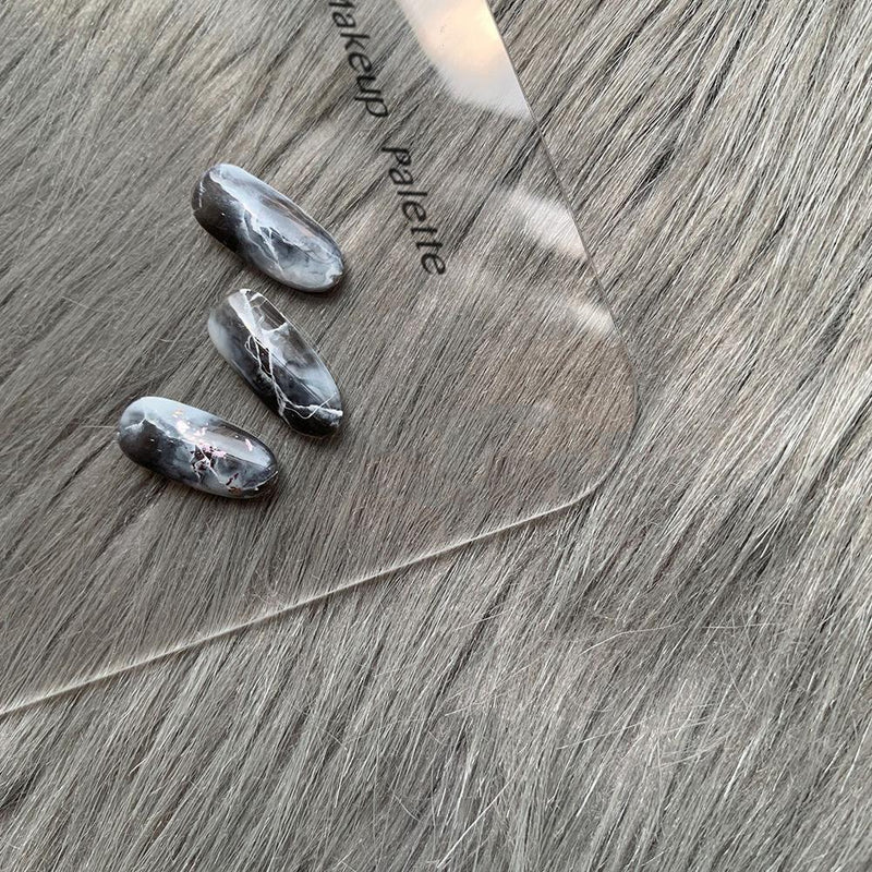 Acrylic Clear Makeup Palette Polish Gel Oil Painting Board w/Spatula (02)