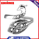 Retro Alloy Peafowl Opening Rings Women Jewelry Adjustable Thimble Yarn Guide