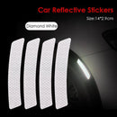4pcs Car Wheel Rim Eyebrow Reflective Warning Stickers Protectors (White) Newly