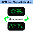 Wake Up Bedside Desktop LED Digital Alarm Clock with Snooze (Black + Green)