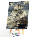 30x40cm Sailboat DIY Paint By Numbers Oil Painting Kit Canvas