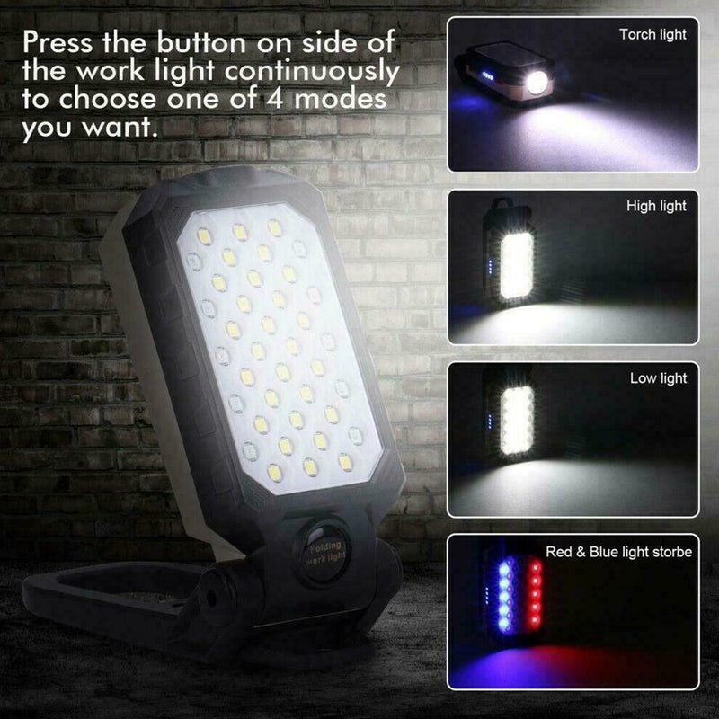 Potable COB LED Work Light Magnetic Lamp USB Rechargeable Lamp Flashlight K0R2