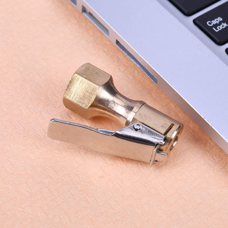 Brass Car Tire Inflator Tool Valve Stem Connector Air Chuck Lock On Clip Newly