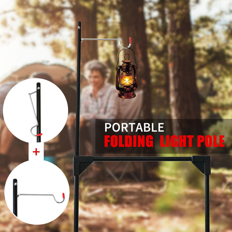 Desktop Shelf Lamp Pole - Pack of 2 Desk Storage Hanger Shelf with Light Stand