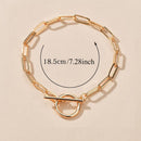 Wrist Stainless Steel Geometric Shape Toggle Clasp Bracelet OT Buckle Chain