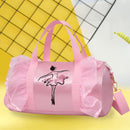 Girls Ballet Dance Bag Barrel Backpack Dance Tote Bags (Pink Long Yarn) Newly