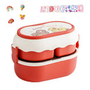 Double Layer Bento Lunch Box Cartoon Food Storage Container Leakproof for Picnic