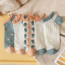 Contrasting Colors Cotton Low Cut Short Socks Ankle Socks Boat Socks Breathable