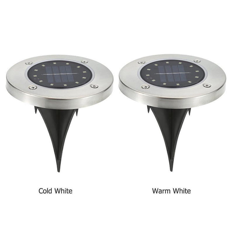 12 LED Solar Buried Light Waterproof Outdoor Lawn Ground Lamp (Warm White)