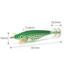 8cm Luminous Wood Shrimp Bait with Squid Jigs Hook Fishing Lures (Green)