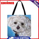 White Dog Printed Shoulder Shopping Bag Casual Large Dead Handbag