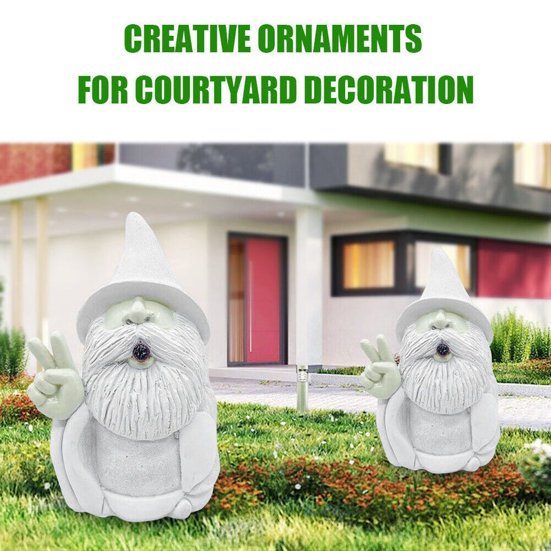 Smoking Gnome Garden Statues Outdoor Dwarf Ornaments Garden Home Sculpture