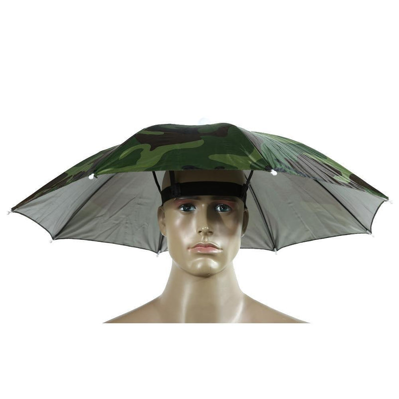 5pc Fishing Caps Head Umbrella Hat Anti-Rain Fishing Anti-Sun Cap Hat(Camo)
